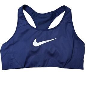 Nike Dri-Fit Sports Bra Size Large Navy Blue Racerback Medium Support